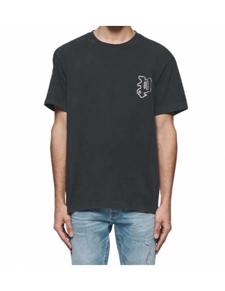 Tee-shirt Gothic Crystals Tee Noir Purple Homme, présenté porté de face | Toulouse Soulery