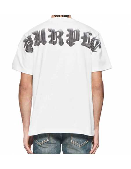 Tee-shirt Gothic Halftone Tee Blanc Purple Homme, présenté de dos| Toulouse Soulery