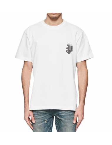 Tee-shirt Gothic Halftone Tee Blanc Purple Homme, présenté de face| Toulouse Soulery