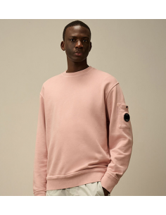 Sweat-shirt ras du cou en molleton diagonal en coton Cp Company présenté de face| Toulouse Soulery 2