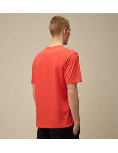 T-shirt avec logo en jersey 30/1 CP Company orange présenté porté de dos| Toulouse Soulery