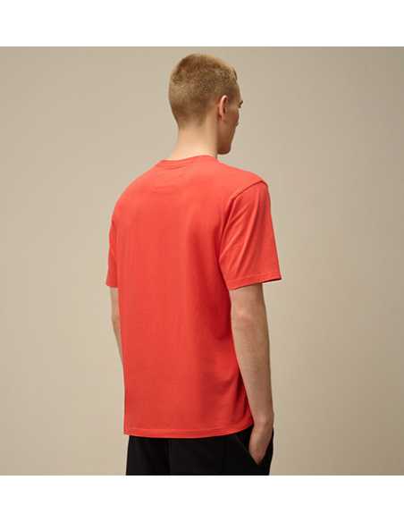 T-shirt avec logo en jersey 30/1 CP Company orange présenté porté de dos| Toulouse Soulery
