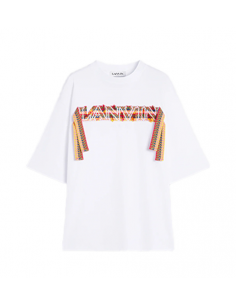T-shirt ample lanvin lacet curb Blanc Optique Casablanca présenté de face| Toulouse Soulery