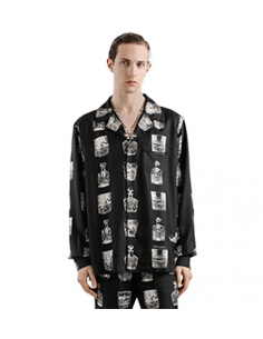 Chemise En Soie À Imprimé Liqueurs Dolce&Gabbana Homme présenté de face| Toulouse 2