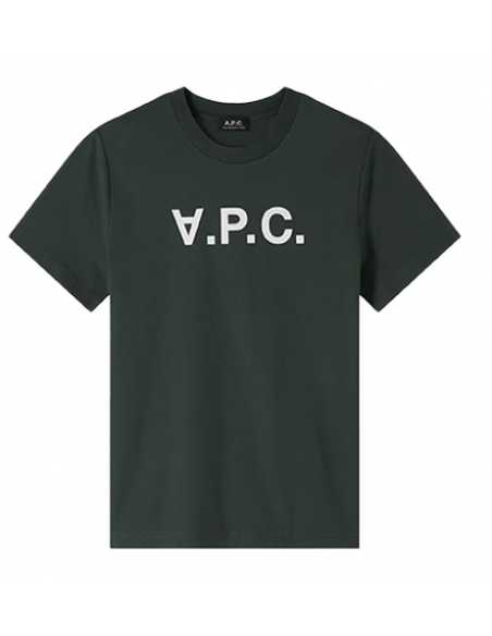 T-Shirt Standard Grand VPC Vert Foncé Et Blanc pour Homme présenté de face| Toulouse Soulery