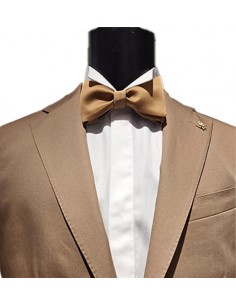 Nœud papillon Satin Doré Atelier Frère pour Homme présenté de face| Toulouse Soulery 2