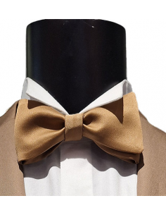 Nœud papillon Satin Doré Atelier Frère pour Homme présenté de face| Toulouse Soulery