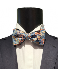 Nœud papillon Liberty Connie Bleu Atelier Frères pour Homme présenté de face| Toulouse Soulery