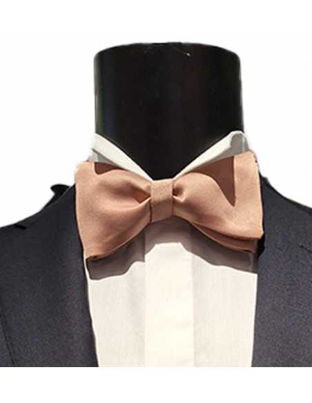 Nœud papillon Satin Rose poudré Atelier Frères pour Homme présenté de face| Toulouse Soulery