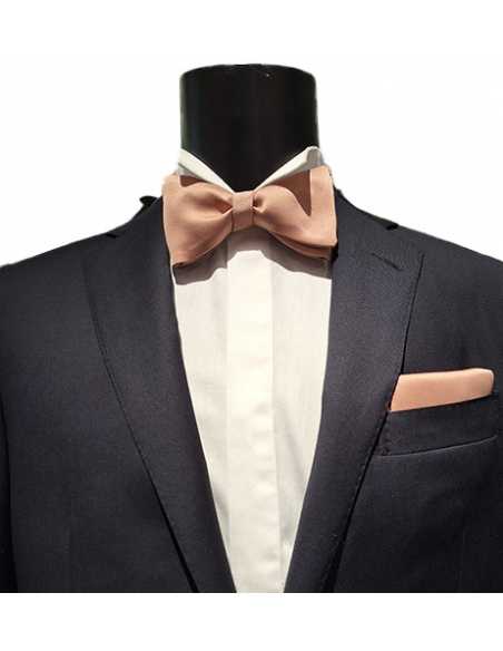 Nœud papillon Satin Rose poudré Atelier Frères pour Homme présenté porté| Toulouse Soulery