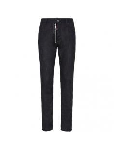 Jean Rinse Wash Cool Guy Noir Dsquared2 pour Homme présenté de face| Toulouse Soulery