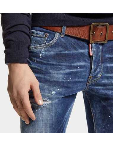 Jean Easy Wash Skater Navy Dsq2 pour Homme présenté avec les détails| Toulouse Soulery