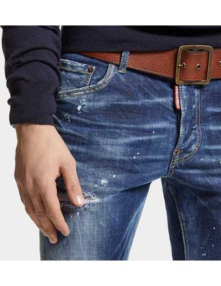Jean Easy Wash Skater Navy Dsq2 pour Homme présenté avec les détails| Toulouse Soulery