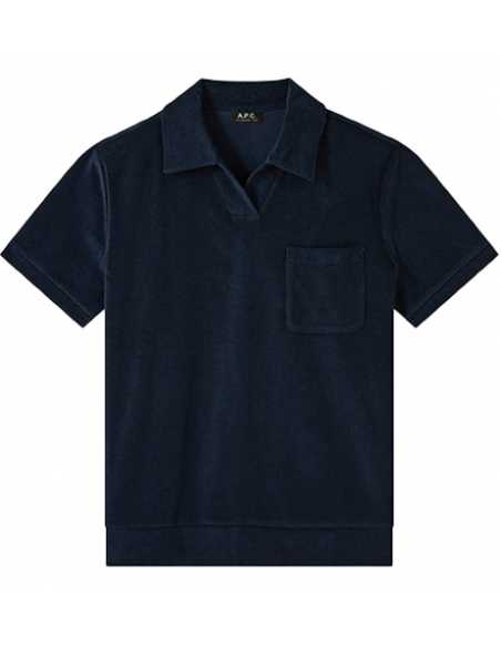 Polo Agustino Bleu Marine Foncé A.P.C. Homme, présenté de face| Soulery