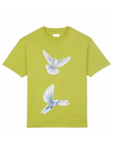 Freedom Doves T-Shirt Green 3.Paradis Homme, présenté de face| Toulouse Soulery