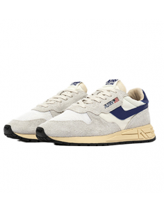 Sneakers Reelwind Low En Nylon Daim Blanc Limoges Autry, zoom sur le logo | Soulery 2