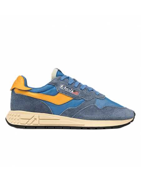 Sneakers Reelwind Low Nylon Daim Cenble Gold Fusion Autry, zoom sur le logo| Soulery