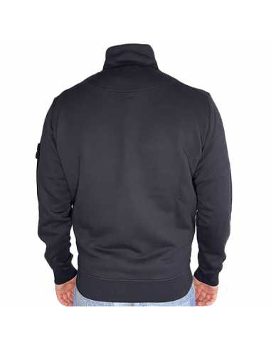 Sweat En Molleton De Coton Biologique Bleu Stone Island, présenté de dos ｜Soulery