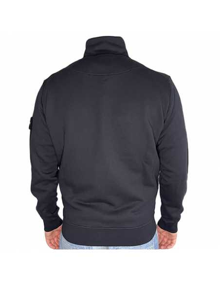 Sweat En Molleton De Coton Biologique Bleu Stone Island, présenté de dos ｜Soulery