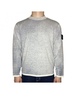 Pull Ras-Du-Cou En Coton Bleu Marine Homme Stone Island, présentation du logo ｜Soulery 2