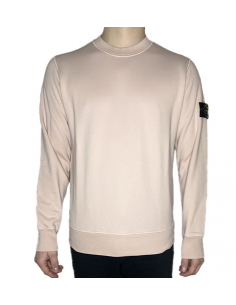 Sweat-shirt Ras-Du-Cou Côtelés Rose Antique Stone Island, présentation du logo｜Soulery Toulouse 2