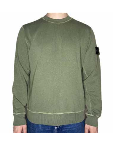 Sweat-shirt Ras-Du-Cou À Effet Irrégulier Musk Stone Island, présenté de face ｜Soulery Toulouse