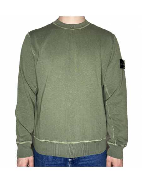 Sweat-shirt Ras-Du-Cou À Effet Irrégulier Musk Stone Island, présenté de face ｜Soulery Toulouse