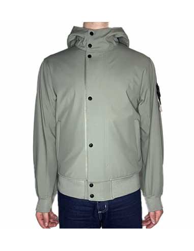 Veste 4100090 Vert Sauge Stone Island, présentée de face｜Soulery Toulouse