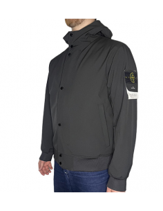 Veste 4100090 Noire Stone Island, zoom sur le logo｜Soulery Toulouse