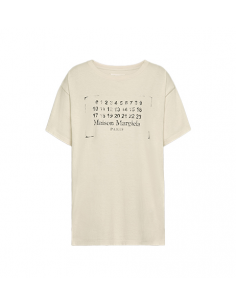 T-shirt À Logo Estampillé Crème Maison Margiela Homme | Soulery Toulouse