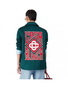 Veste De Stade À Logo Gothique Vert Casablanca Homme, présentée portée de face| Soulery Toulouse 2