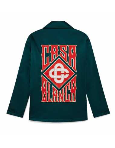 Veste De Stade À Logo Gothique Vert Casablanca Homme, présentée de face| Soulery Toulouse
