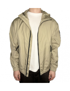 Veste à Capuche En Toile De Coton Supima Désert Stone Island, présentée ouverte｜Soulery Toulouse 2