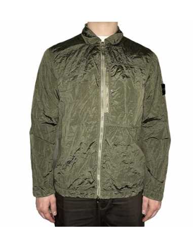Surchemise Nylon Metal In Econyl Militiare Homme Stone Island, présentée fermée｜Soulery Toulouse