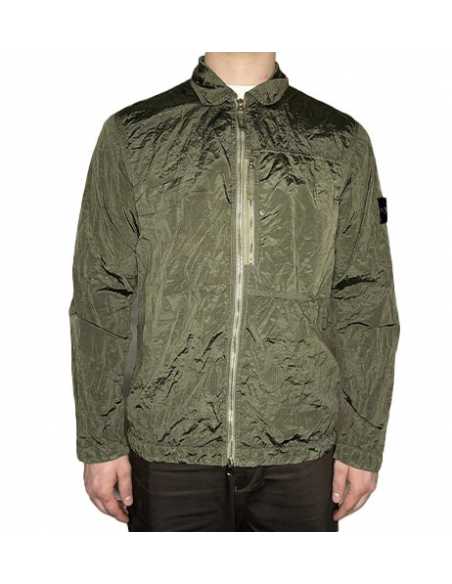 Surchemise Nylon Metal In Econyl Militiare Homme Stone Island, présentée fermée｜Soulery Toulouse