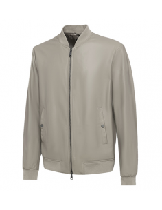 Veste Bomber En Cuir Stone add présentée de face｜Soulery Toulouse 2