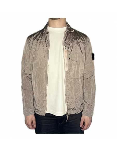 Surchemise Nylon Metal In Econyl Antique Rose Stone Island présentée de face｜Soulery Toulouse