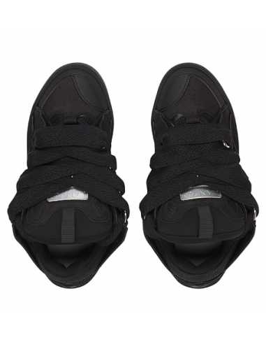 Sneakers Curb En Cuir Noir Lanvin présentée de haut en double｜Soulery Toulouse