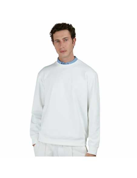 Sweat X-Soft Maxi Sharks Blanc De Blanc Paul & Shark présenté de face porté｜Soulery Toulouse