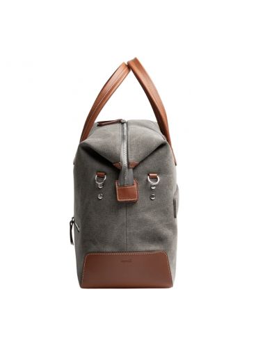 Sac Augustin 48 Heures Gris et Cognac présenté de côté｜Soulery Toulouse