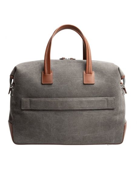 Sac Augustin 48 Heures Gris et Cognac présenté de dos｜Soulery Toulouse