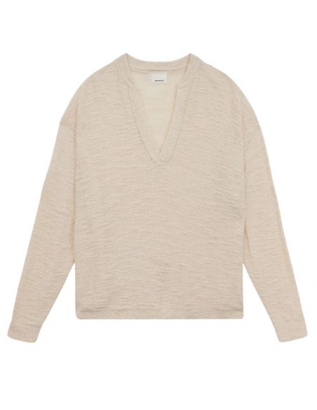 Pull Arnold en Maille Écru Isabel Marant présenté de face｜Soulery Toulouse