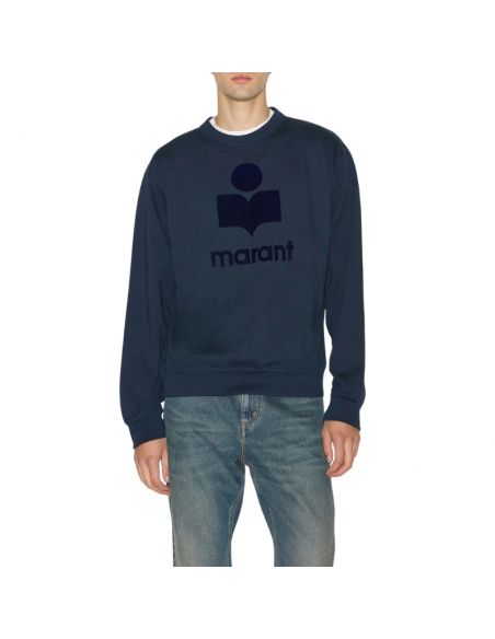 Sweatshirt Mikoy Bleu Nuit Isabel Marant présenté de face porté｜Soulery Toulouse