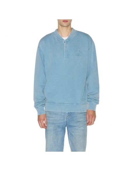 Sweatshirt Mathias Bleu Délavé Isabel Marant présenté de face porté｜Soulery Toulouse