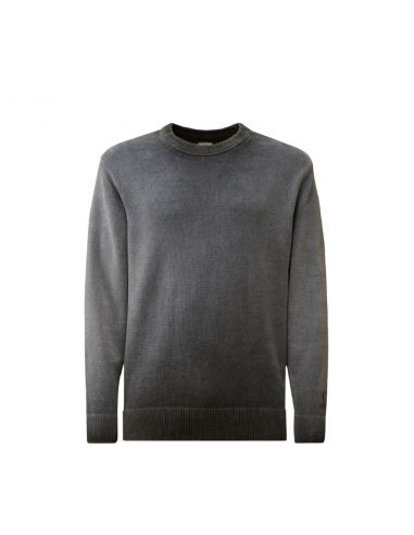 Pull Col Rond En Coton Chenille Total Eclipse Bleu CP Company présenté de face| Soulery Toulouse