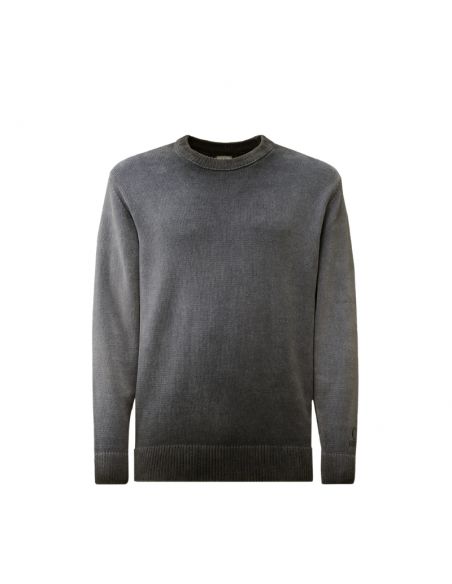 Pull Col Rond En Coton Chenille Total Eclipse Bleu CP Company présenté de face| Soulery Toulouse