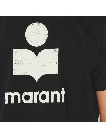T-Shirt Zafferh Noir et Ecru Isabel Marant présenté de près｜Soulery Toulouse