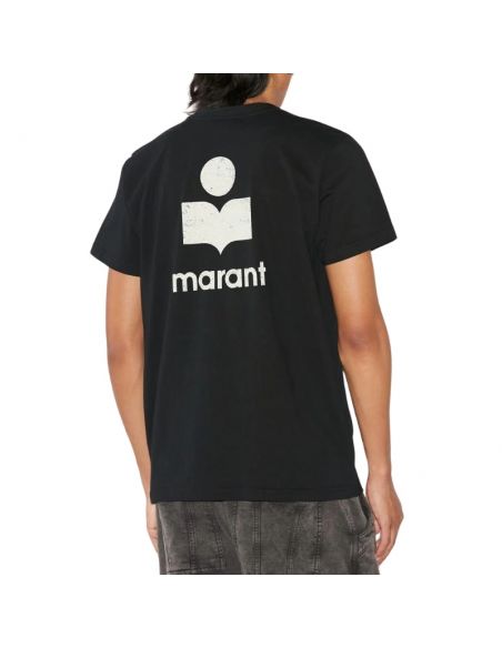 T-Shirt Zafferh Noir et Ecru Isabel Marant présenté de dos｜Soulery Toulouse