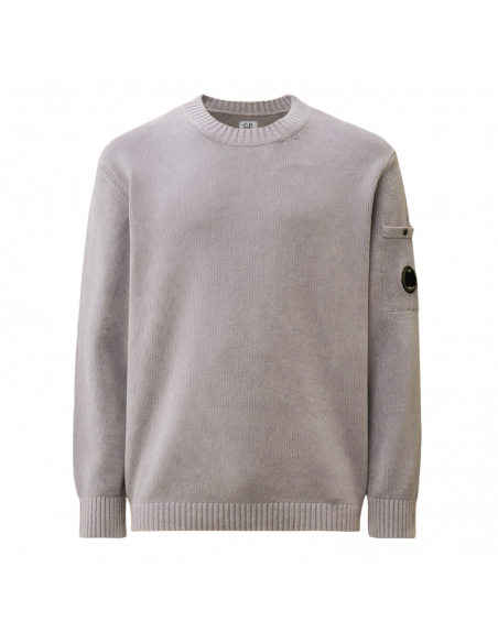 Pull Ras Du Cou Lavander Coton Avec Lentilles CP Company présenté de face | Soulery Toulouse