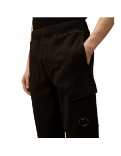 Pantalon De Survêtement Verres En Polaire En Diagonale Noir présenté porté de face ｜Soulery Toulouse